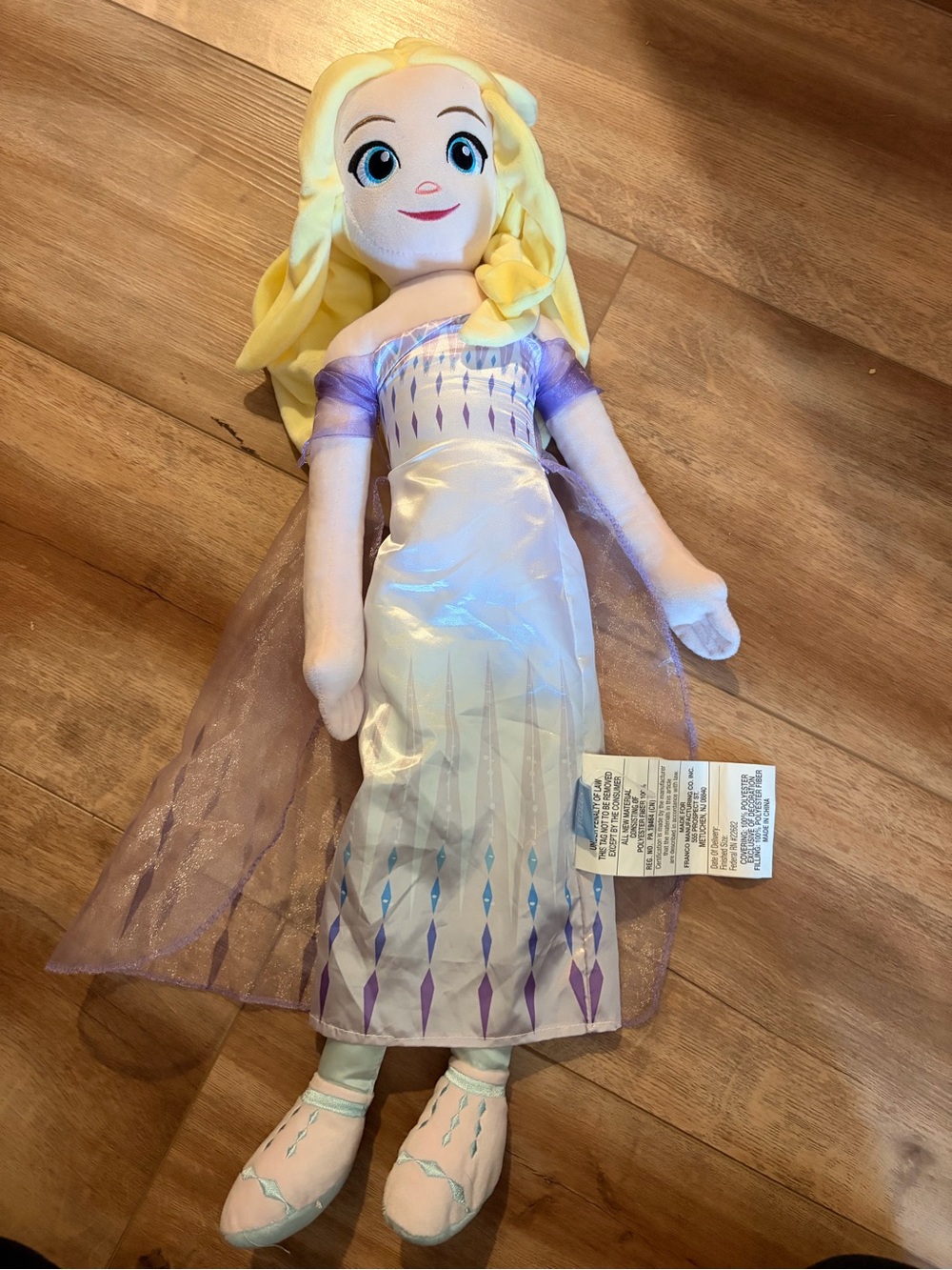 Disney Elsa Plush in Purple and Light Blue Gown with Yellow Braid